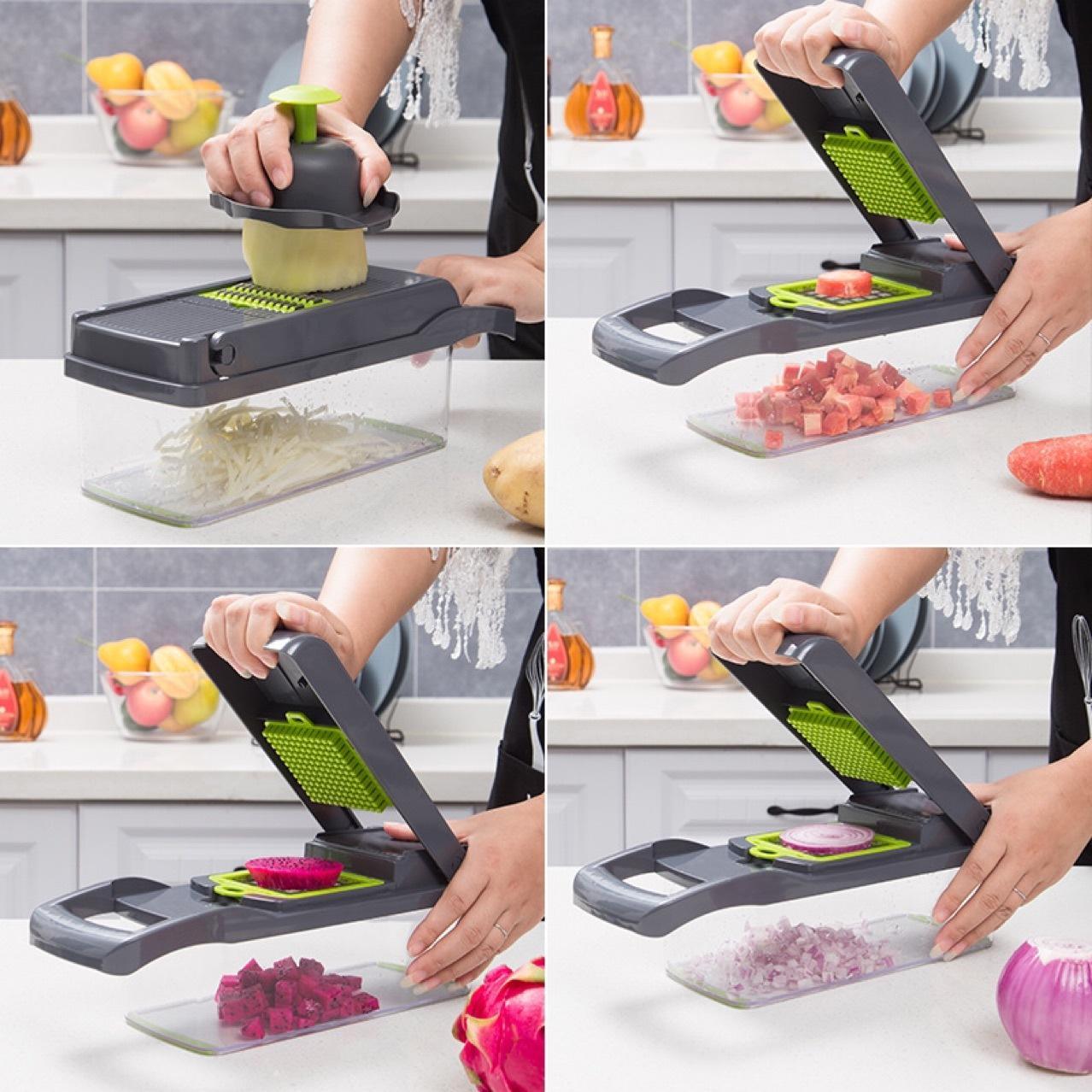 Savvy Nest™ 12 In 1 Manual Vegetable Chopper | Kitchen Gadgets | Food Chopper | Onion Cutter | Vegetable Slicer