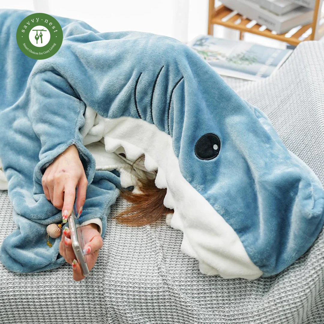 Shark Sleeping Bag Soft Flannel Blanket