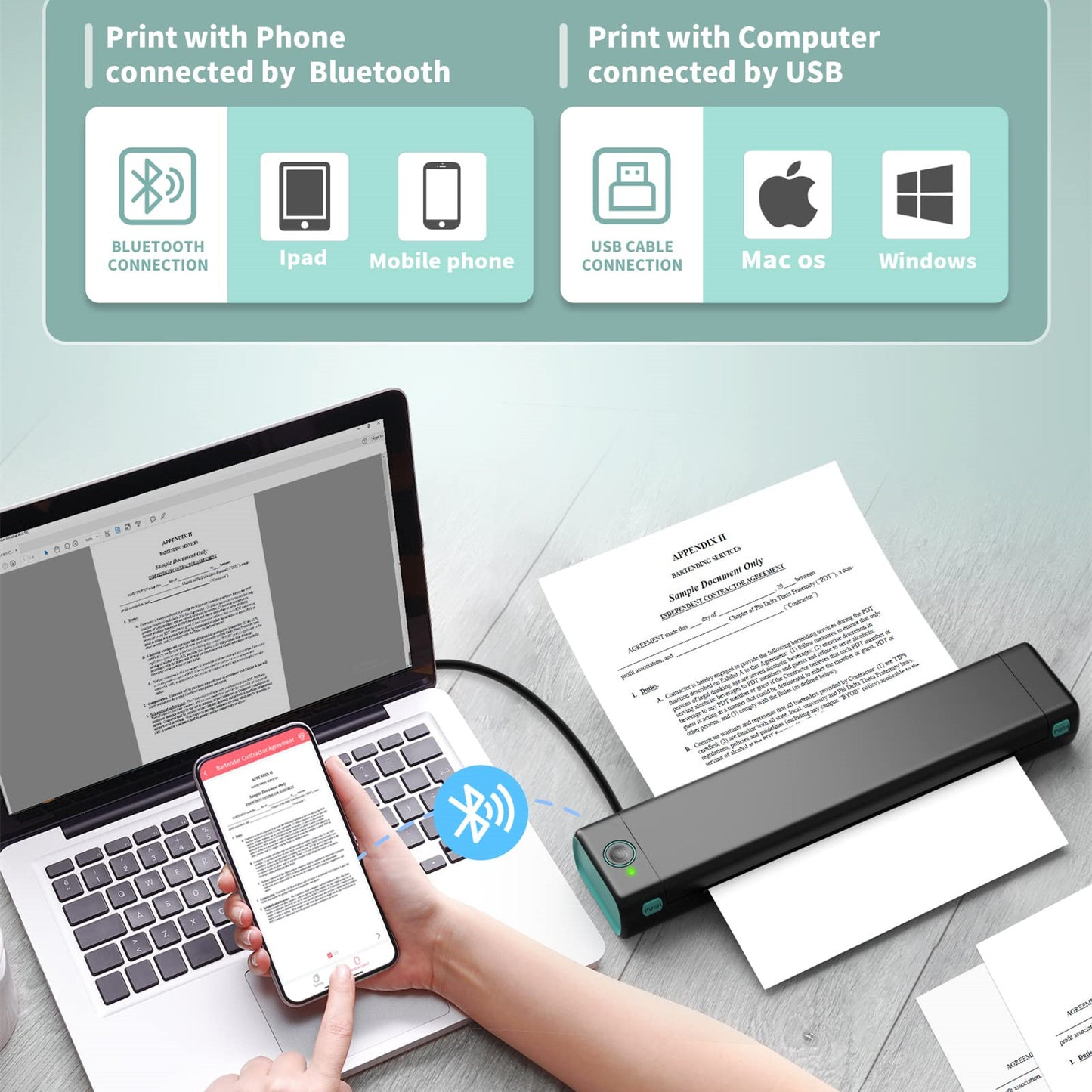 Savvy Nest™ Portable Thermal Printer A4